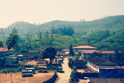 Scenic view of mountains against clear sky