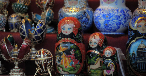 Close-up of souvenir for sale in market