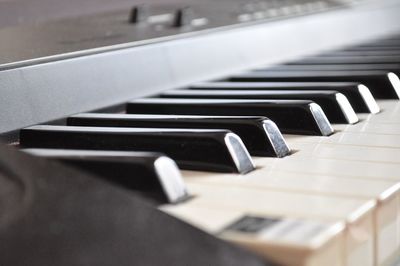 Close-up of piano keys