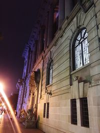 Low angle view of illuminated building