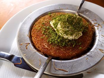 High angle view of turkish dessert in plate