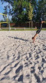 Teenager doing sports in the park