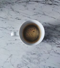High angle view of coffee on table