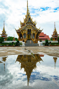 Reflection of building in lake