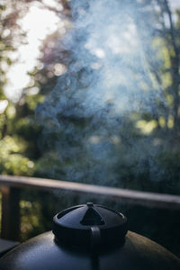 Close-up of smoke from a bbq