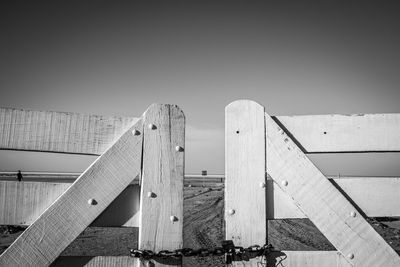 Low angle view of bridge against clear sky