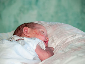 Close-up of baby boy sleeping