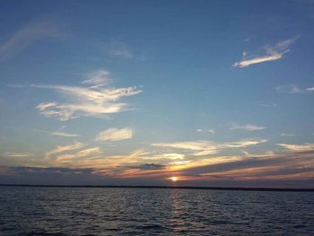 Scenic view of sea at sunset