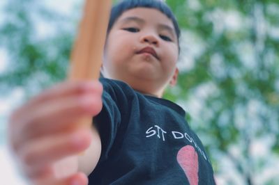 Close-up portrait of boy