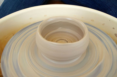 High angle view of drink in bowl