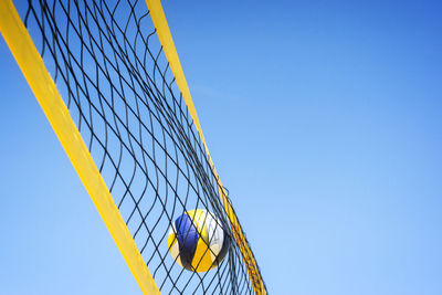 Low angle view of volleyball net