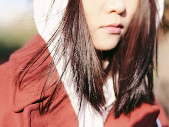 Close-up of beautiful woman