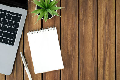 Directly above shot of laptop on table