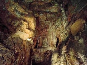 Low angle view of rock formation in cave