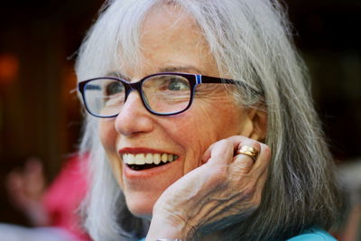 Close-up of smiling senior woman