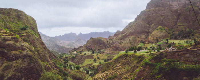 Stunning terraces and plantations among natural landscape on santo antao cabo verde cape verde