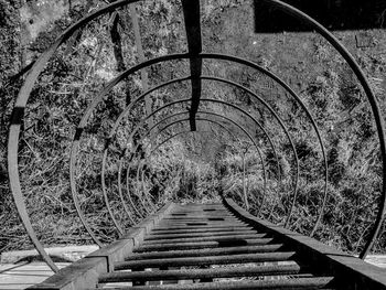 Metallic structure on footpath