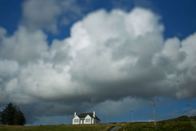 Scenic view of landscape against cloudy sky