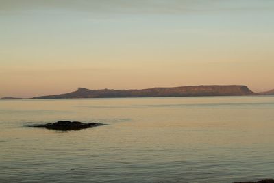 Scenic view of sea at sunset