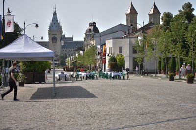 People walking in city