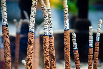 Close-up of clothes for sale in market