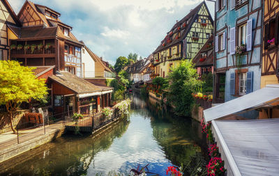 View of canal along buildings