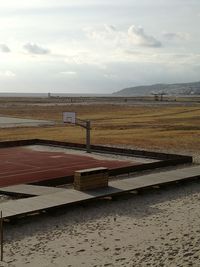 Scenic view of beach against sky