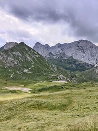 Scenic view of mountains against sky