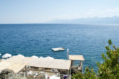 High angle view of sea against sky