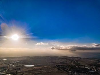 Aerial view of city against sky