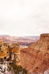 Aerial view of canyon against sky