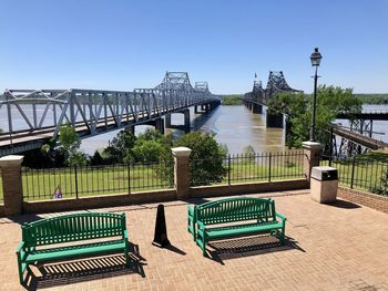 View of bridges over river