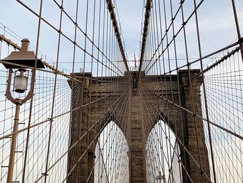 Low angle view of suspension bridge