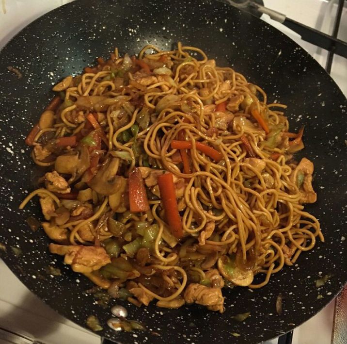 food and drink, food, indoors, freshness, healthy eating, ready-to-eat, meal, noodles, high angle view, still life, close-up, bowl, plate, indulgence, directly above, serving size, pasta, cooked, vegetable, homemade