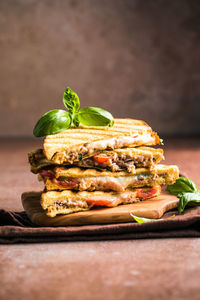 Close-up of food on cutting board