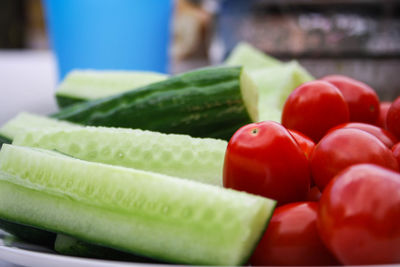 Close-up of vegetables in plate