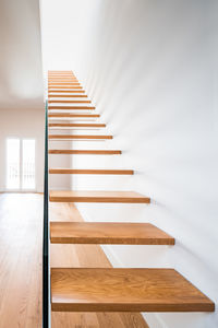Wooden staircase at home