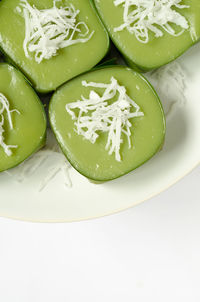 High angle view of vegetables in plate