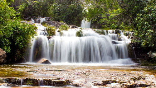 Scenic view of waterfall