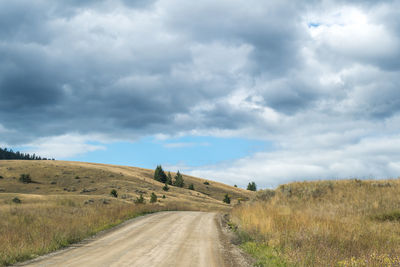 Empty road along countryside landscape