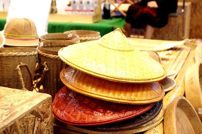 Close-up of objects for sale at market stall