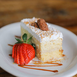 Close-up of cake in plate