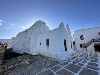 Low angle view of building against clear sky