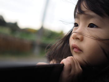 Close-up of a young girl