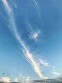 Low angle view of vapor trail in sky