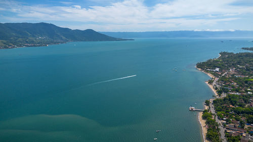 High angle view of sea against sky