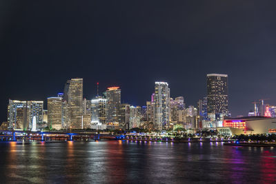 Illuminated city at night