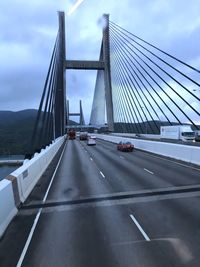 View of suspension bridge against sky