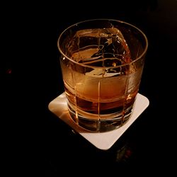 Close-up of beer in glass