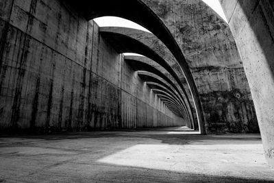 Low angle view of abandoned tunnel